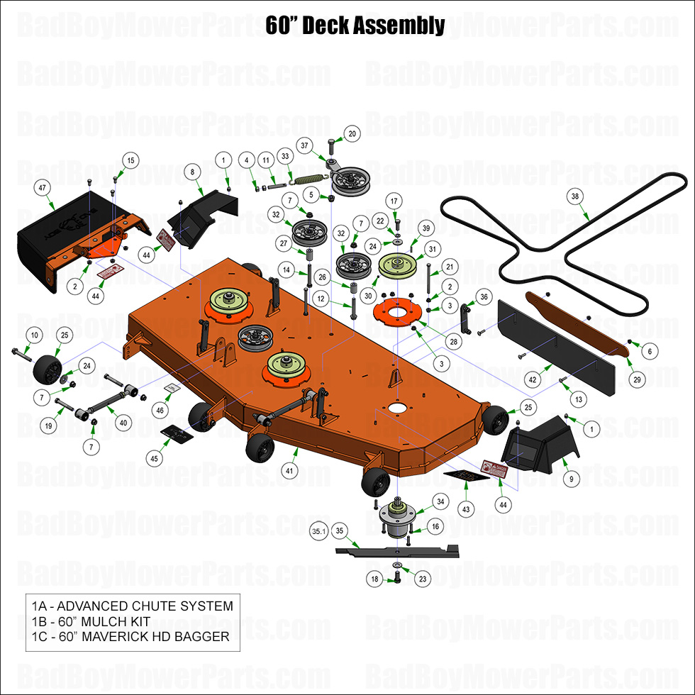 3745 - Bad Boy Mower Parts Lookup > 2025 > Maverick HD > 60\" Deck Assembly